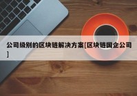 公司级别的区块链解决方案[区块链国企公司]